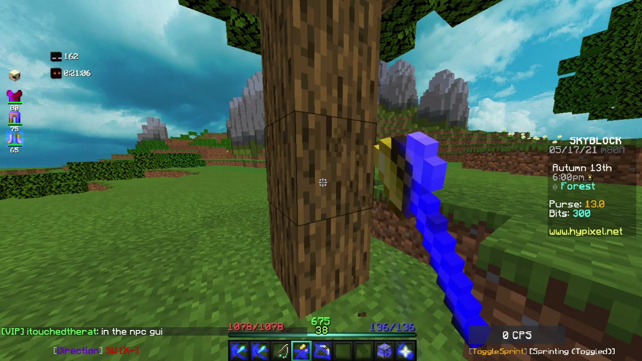 POV your farming oak logs and you meet the tree