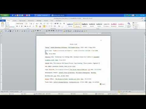 MLA Works Cited Page: Hanging Indent - YouTube