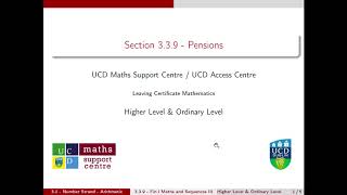 3.3.9 Financial Maths and Sequences III - Pensions