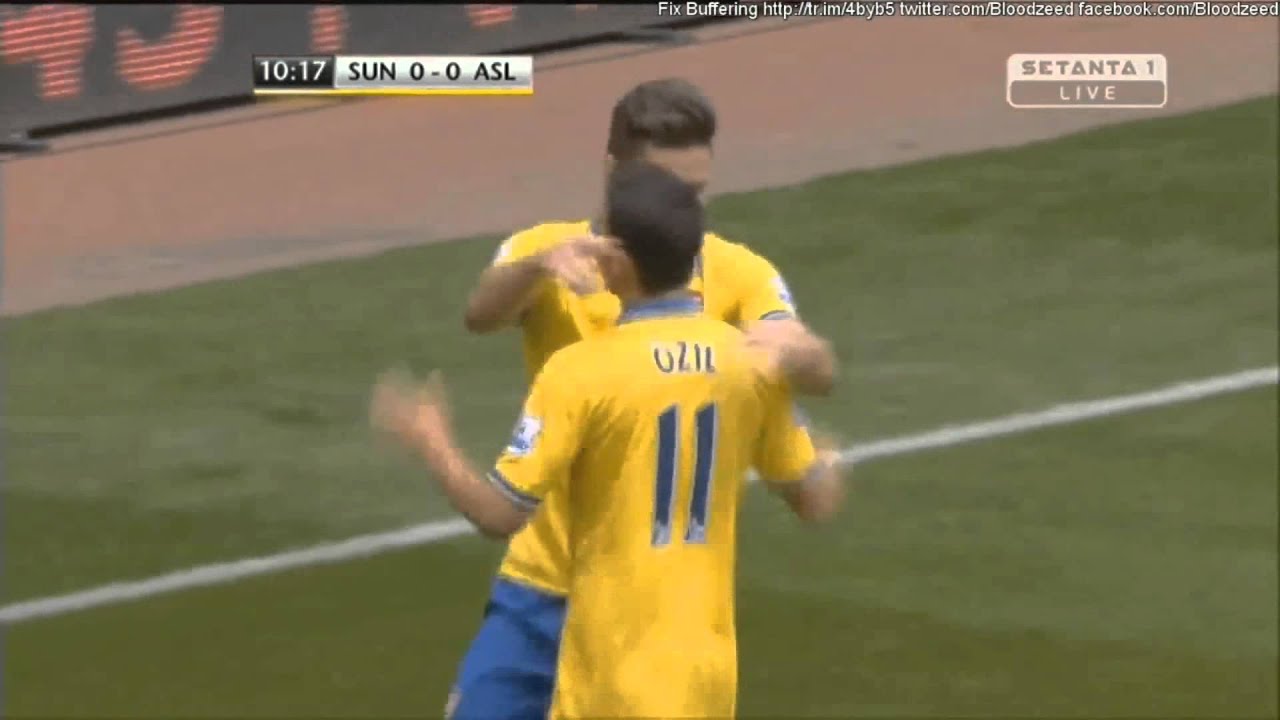 Olivier Giroud Goal vs Sunderland , Ozil's Assist ...