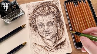 Redrawing Rubens Painting With Fountain Pen | Sketchbook Session
