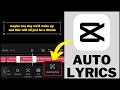 How to add auto lyrics in capcut easy tutorial