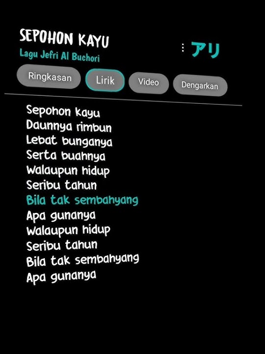 sepohon kayu || story wa || lirik lagu