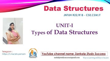 2.Types of DS || Data Structures(UNIT-1) || JNTUH, JNTUK, JNTUA || CSE, IT, CSM