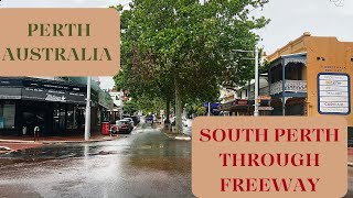 Driving in Perth Australia South Perth Through Freeway 4K.