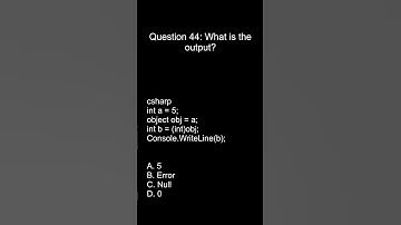 .NET Programming Interview Question #44| C# MCQ for Practice