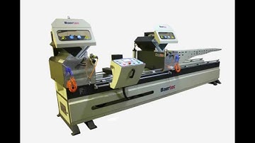 Full automatic double head mitre saw cutting machine for pvc and aluminium window door profiles