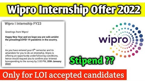 Wipro internship offer 2022 batch | Work from home job | Wipro elite 2022 batch | Offer later