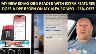 MY NEW EDIAG OBD READER WITH EXTRA FEATURES DOES A DPF REGEN ON MY ALFA ROMEO -25% OFF DISCOUNT CODE