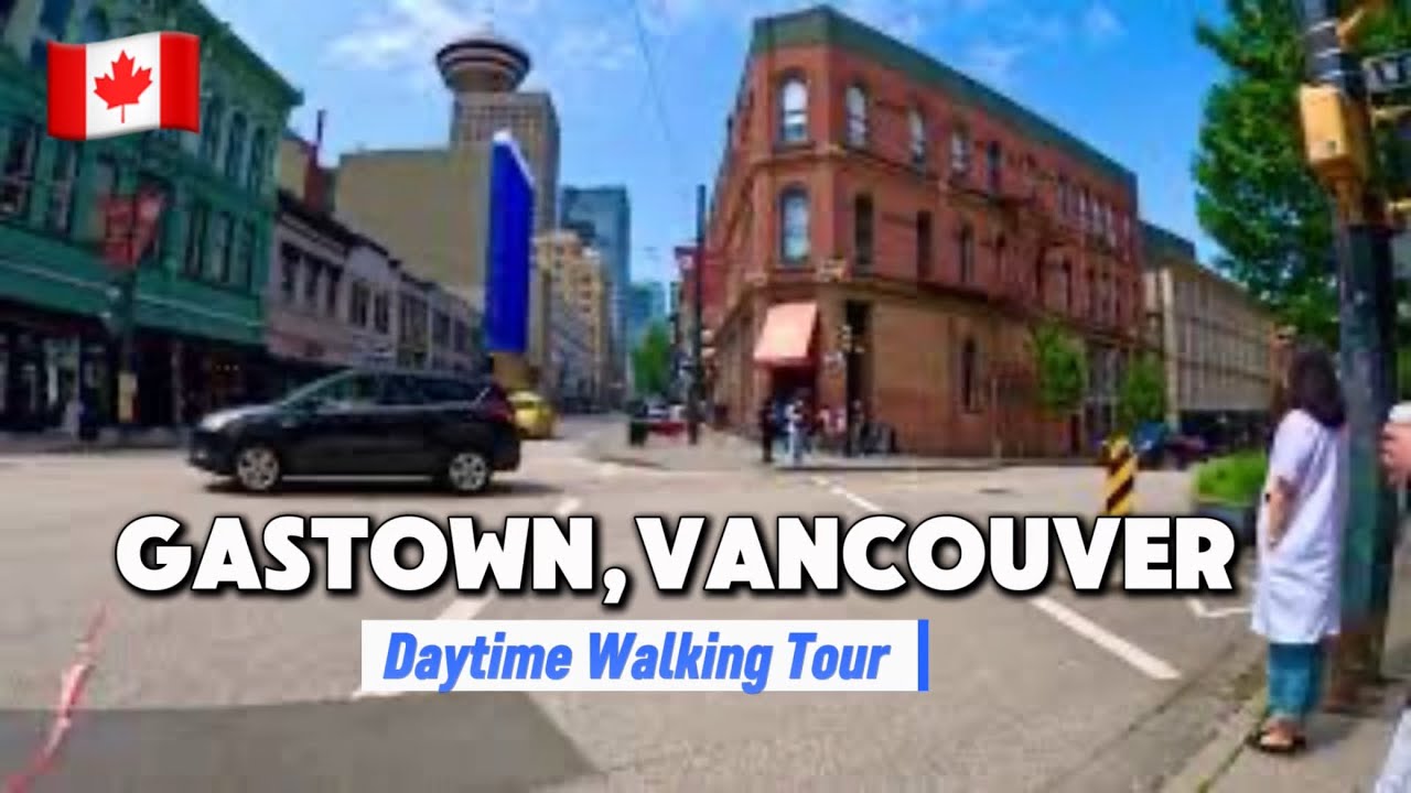 Busy Crowds at GASTOWN and CANADA PLACE Walking Tour on Daytime | Favourite Tourist Attraction in BC