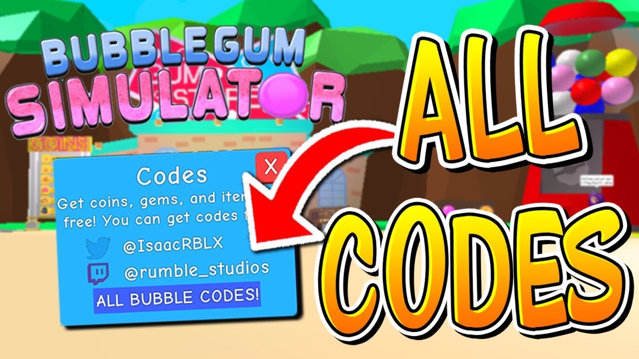 All Active Roblox Bubblegum Simulator Codes By Kiraberry - code roblox bubble gum simulator gems