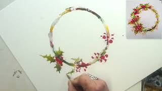 How to Paint a Loose and Easy Watercolour Winter Garland