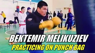 Bektemir Melikuziev Practicing on Punch Bag