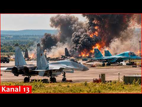 Security Service of Ukraine destroyed Russian Su-35 and Su-34 jets at a military airfield in Adygea