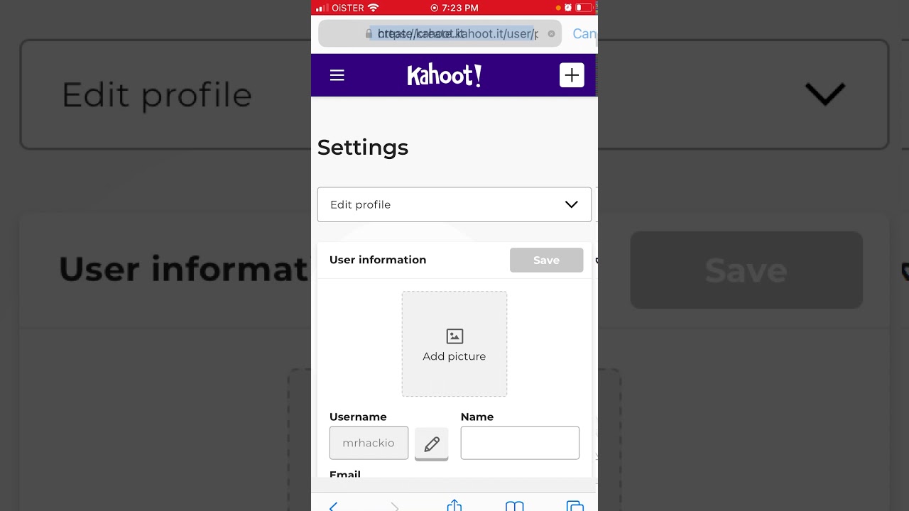 How to change password in Kahoot app? YouTube