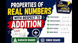 Properties of Real Numbers with Respect To Addition || with Example and Detailed Explanation.