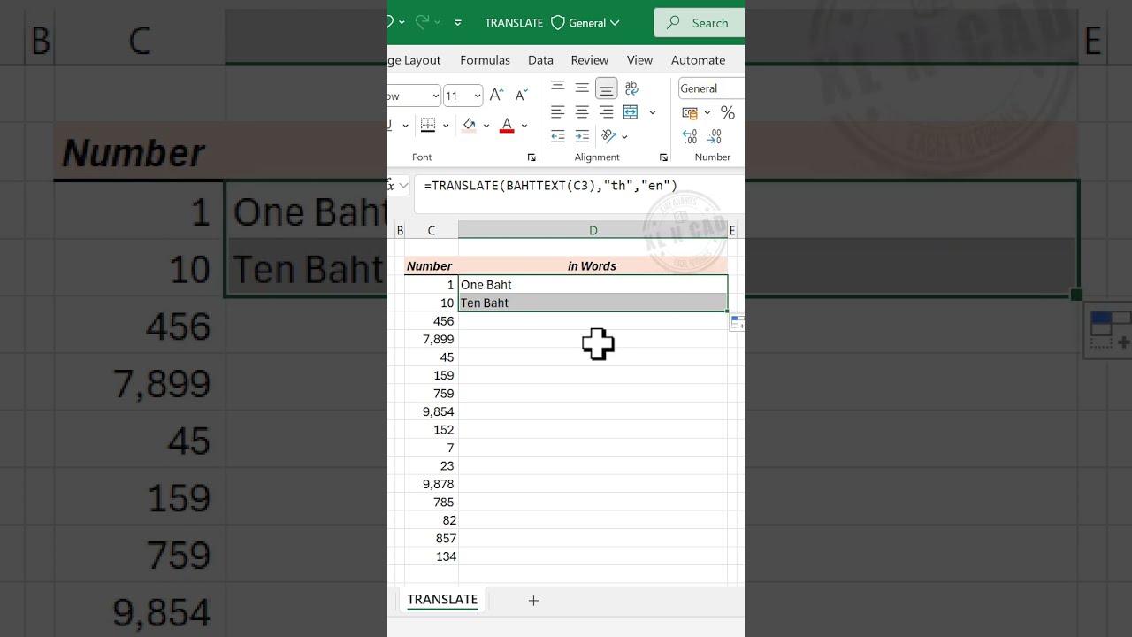 Convert Numbers In English Words Excel Formula