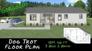 Gorgeous Dog Trot Cabin Floor Plan - 1014 sq ft - 3 Bedroom 2 Bath by questmatrix 1,705 views 10 months ago 5 minutes, 19 seconds