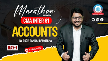 CMA INTER G1 | Dec 2024 Exam |  Fin. Accounts | Marathon | DAY 1 | By Prof. Pankaj Barmecha |