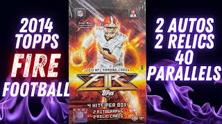 2014 Topps Fire Football Hobby Box. 4 Hits. Great Rookie Class!