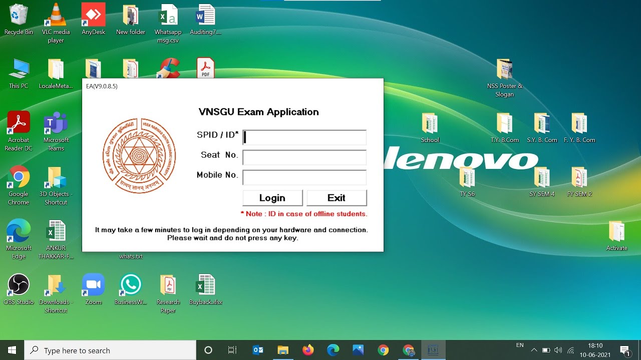Vnsgu Computer Lab VNSGU Exam App Downloading in Laptop/PC - YouTube
