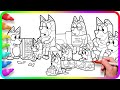 BLUEY Coloring Pages / Do you know How to color Bluey - Time for Presents?