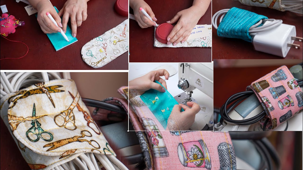 Funda de tela para mantener los cables en orden/Gana dinero con los retazos de tela que tengas.