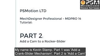 MechDesigner 14 - Tutorials: Part 2 - Add a Rotating Cam