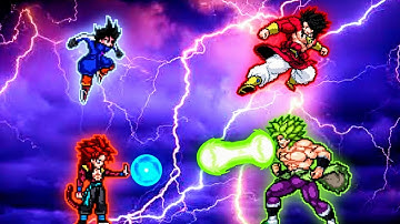 Xeno Gogeta SSJ4 & Goku TP VS Broly DBS & Broly SSJ4 in Jump Force Mugen 😱