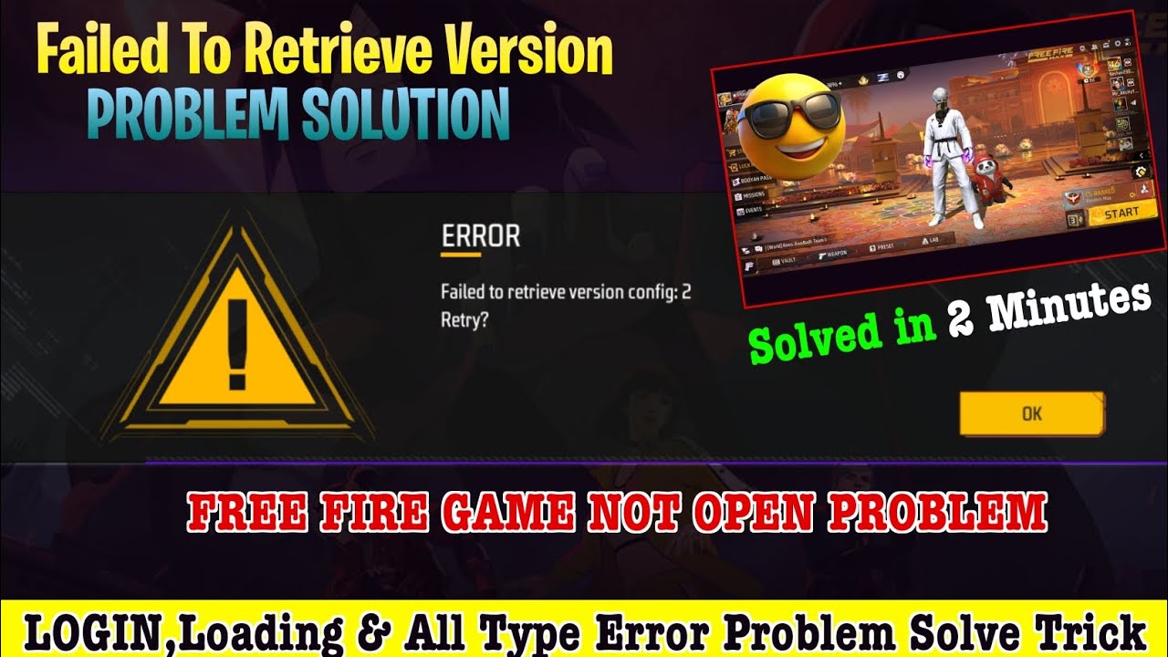 free fire id login problem🥺 | free fire max Error Failed To Retrieve ...