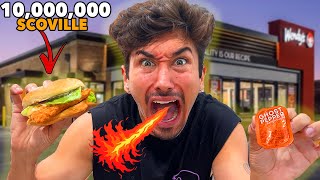 Eating GHOST PEPPER Burger From Wendys! LIVE
