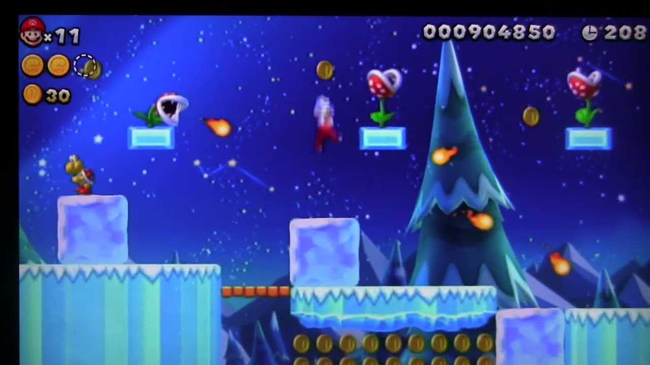 ⭐MU2-4S-1New Super Mario Bros. U – Star Coin Guide【Desert World: Frozen Piranha Chaos】