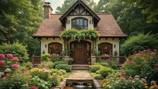 Cozy Forest Cottage Ambience 🌿 Peaceful Garden House with Fireplace & Relaxing Nature