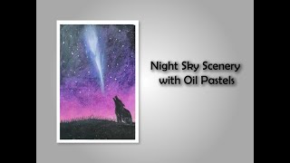 Wolf | Painting | Night Sky | Step-by-Step | Stars | Oil Pastels screenshot 2