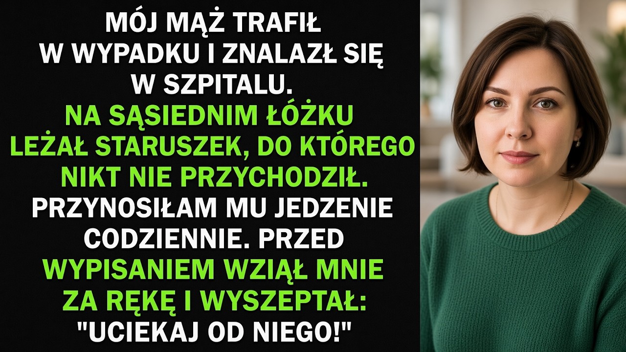 W szpitalnej sali obok mojego męża leżał starszy, samotny mężczyzna, do którego nikt nie przychodził. Zaczęłam przynosić mu jedzenie, a on w zamian uważnie słuchał moich rozmów. Dzień przed...