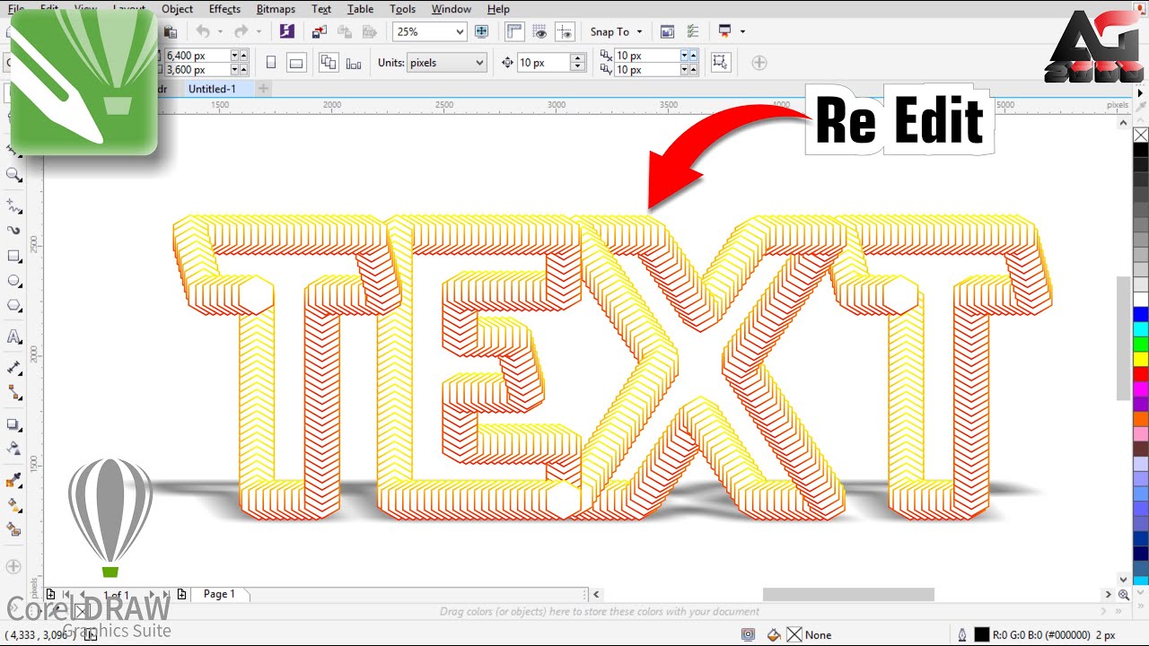 Text design in CorelDraw | Corel Draw Tutorial Re Edit - YouTube