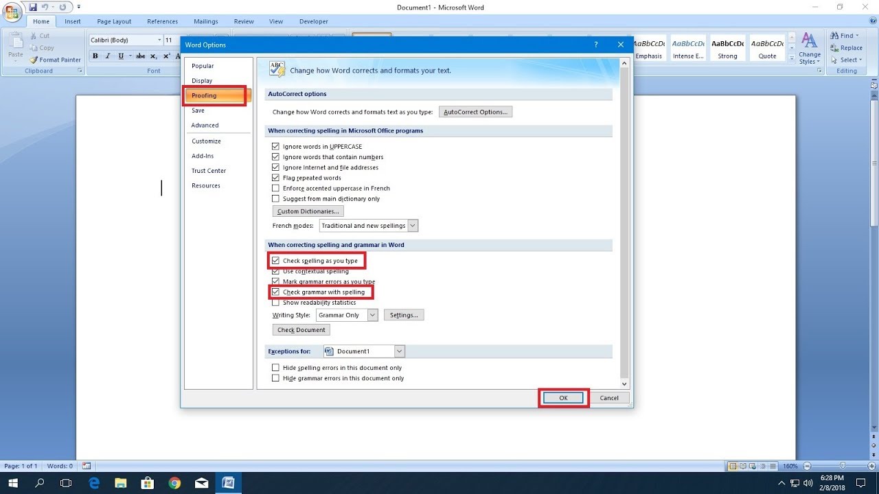 Fix Spell Grammar Check Not Working In Ms Word 2007 2016 Youtube