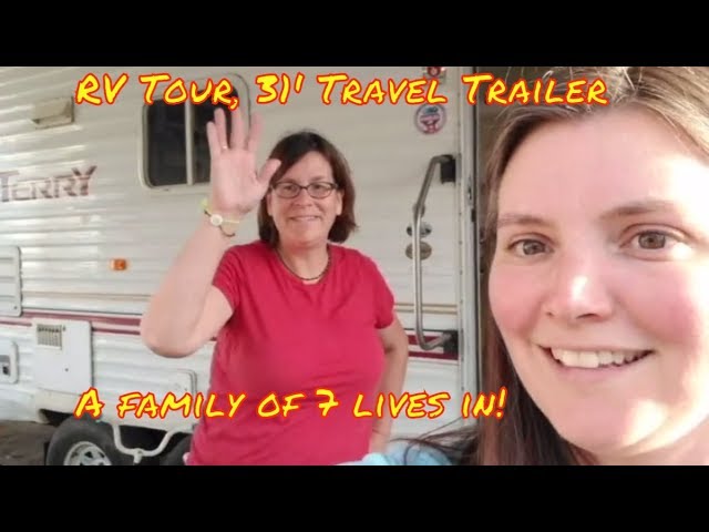 RV Tour | neighbor with 5 kids lives in a 31' travel trailer