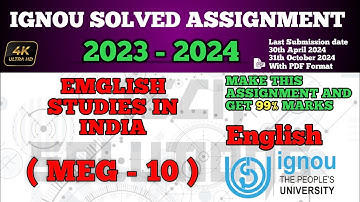 MEG 10 SOLVED ASSIGNMENT 2023-24 IN ENGLISH | MEG 10 SOLVED ASSIGNMENT 2024 | #MEG10 IGNOU