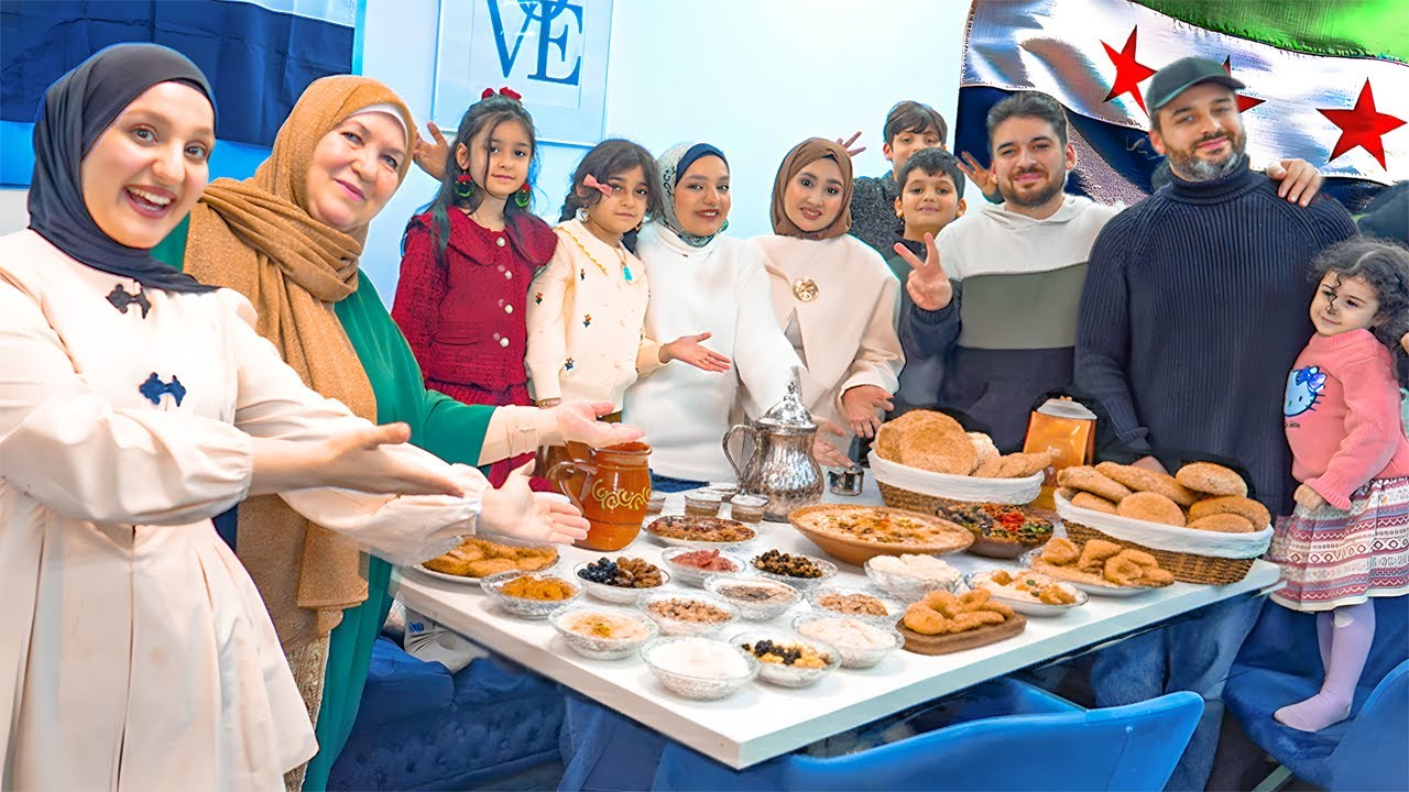 احتفلنا بعيد تحرير سوريا 🇸🇾 وعملنا فطور شامي عالأصول مع العيلة❤