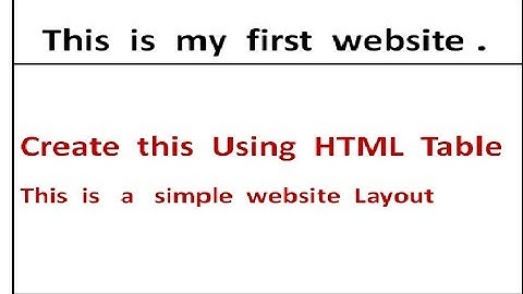 Create  First  Website Layout Lec-23-  using  HTML Table