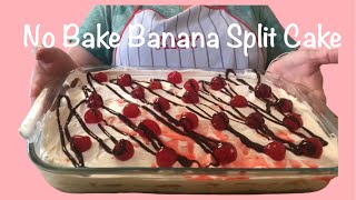 No Bake Banana Split Cake/@AtHomewithMimiandKiki/No Bake Dessert