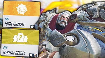 TOTAL MAYHEM + MYSTERY HEROES!? | Overwatch Custom Game