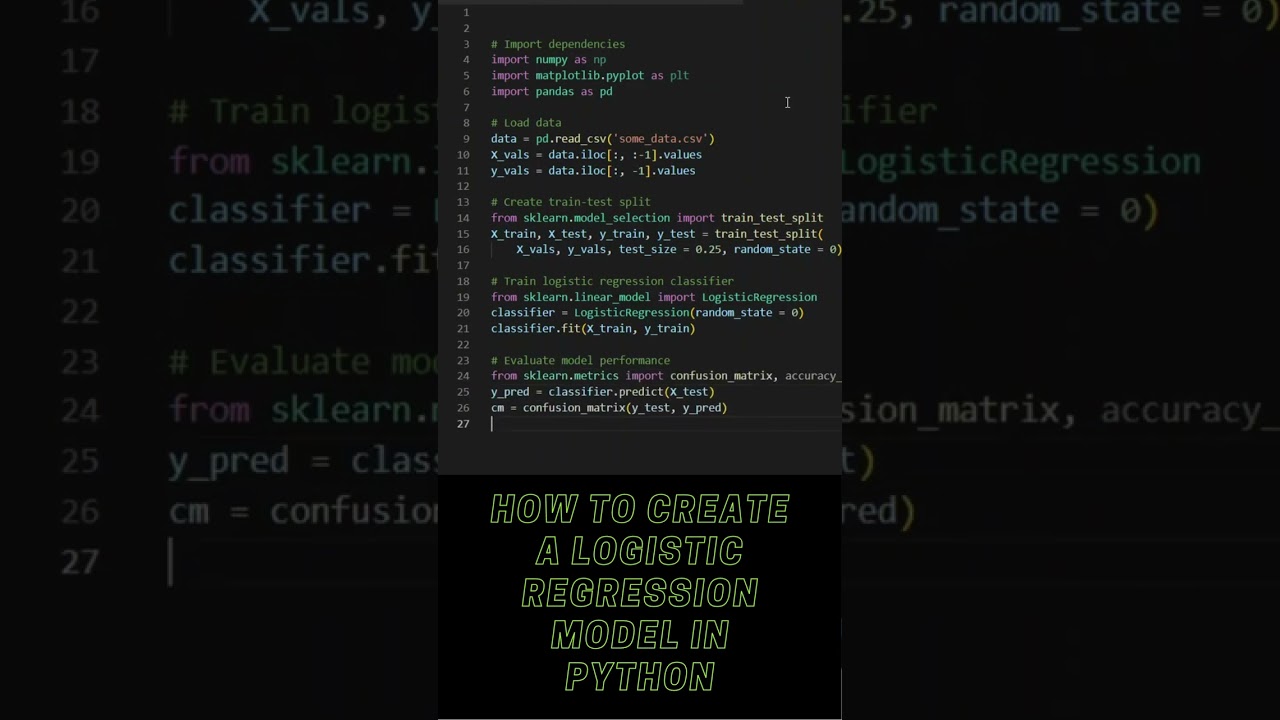 How to create a logistic regression model in python