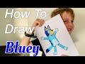 How to draw Bluey