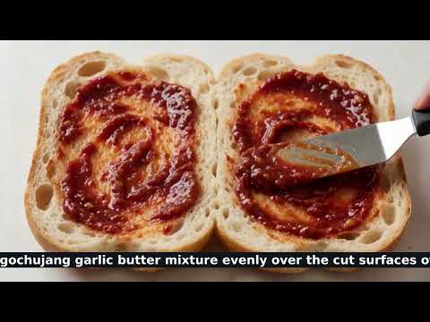 Korean Kimchi & Gochujang Garlic Bread recipe video thumbnail