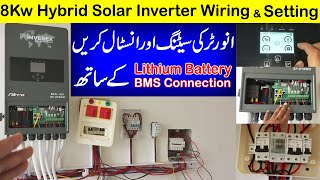 8kw nitrox hybrid solar inverter wiring and connection | lithim battery connection with bms