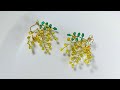 3種類の黄色いビーズで作るミモザ（アカシア）のピアスの作り方　How to make mimosa earrings