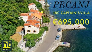 Prcanj - Kotor Bay - Frontline 18C Stone Captains villa Fully Renovated