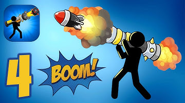 Boom Stick: Bazooka Puzzles - Level 4 / Gameplay Walkthrough (Android, TapTap)